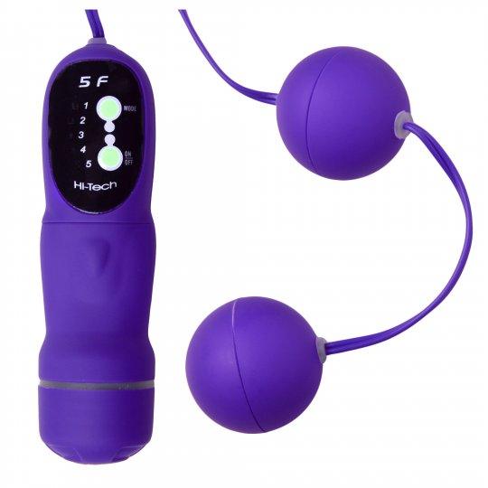 5 Function Purple Vibrating Pleasure Beads Sex Distribution