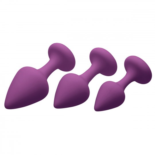 Purple Pleasures 3 Piece Silicone Anal Plugs Sex Distribution