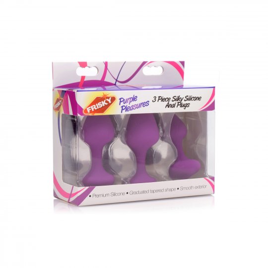 Purple Pleasures 3 Piece Silicone Anal Plugs Sex Distribution