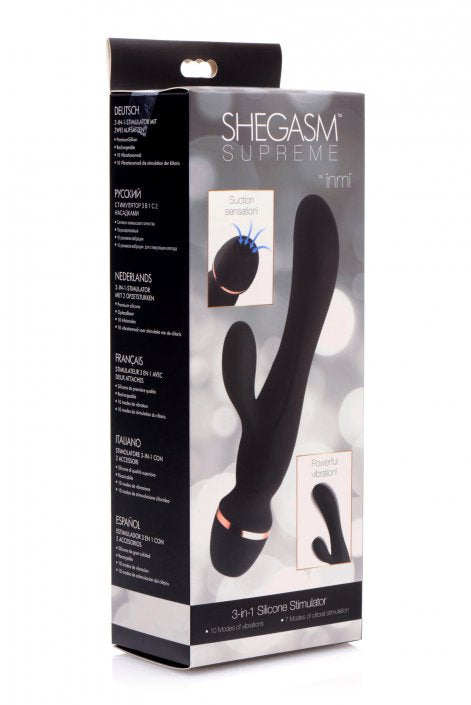 Shegasm Supreme 3 in 1 Silicone Suction Rabbit Vibe XR Brands
