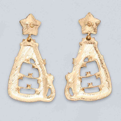 Rhinestone Alloy Cat Earrings