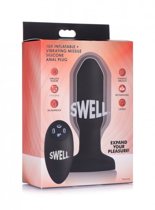 Worlds First Remote Control Inflatable 10X Vibrating Missile Silicone Anal Plug XR Brands