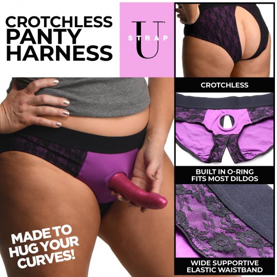 Lace Envy Crotchless Panty Harness XR Brands