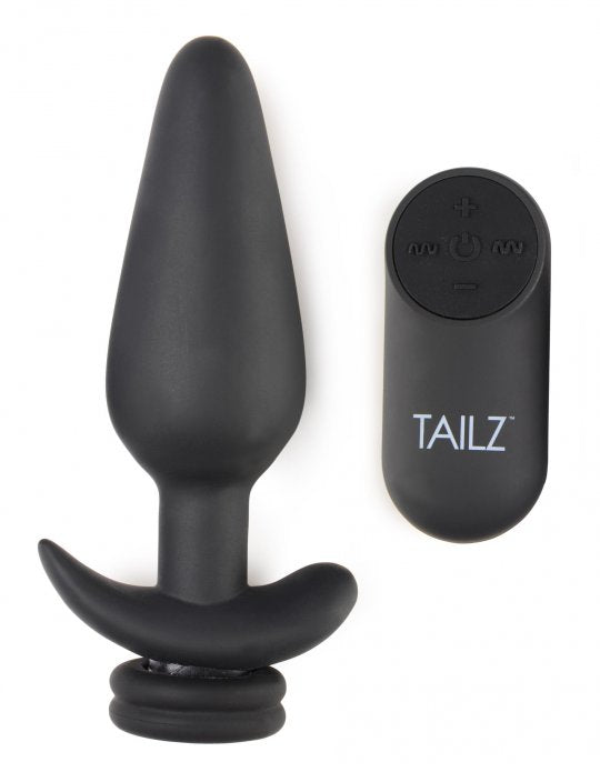 Interchangeable 10X Vibrating Silicone Anal Plug with Remote Sex Distribution