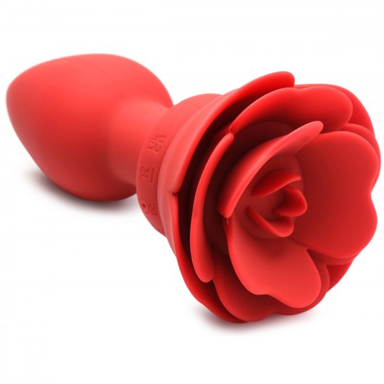 28X Silicone Vibrating Rose Anal Plug with Remote Booty Sparks