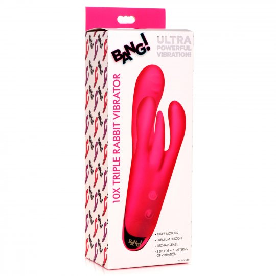 10X Triple Rabbit Silicone Vibrator Bang!