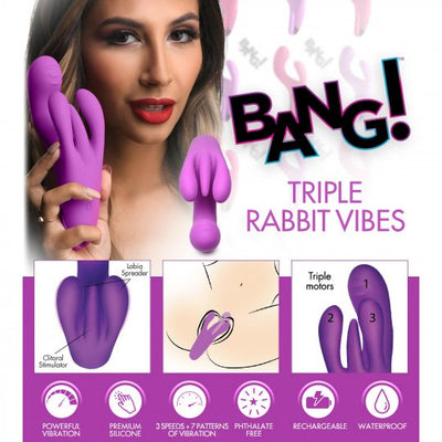 10X Triple Rabbit Silicone Vibrator Bang!