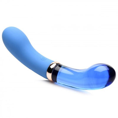 10X Bleu Dual Ended G-Spot Silicone and Glass Vibrator