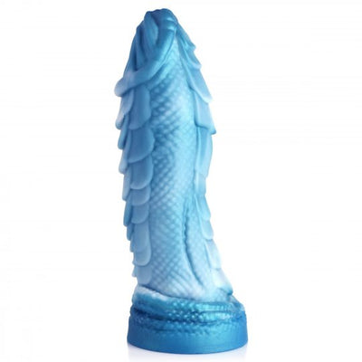 Sea Serpent Blue Scaly Silicone Dildo
