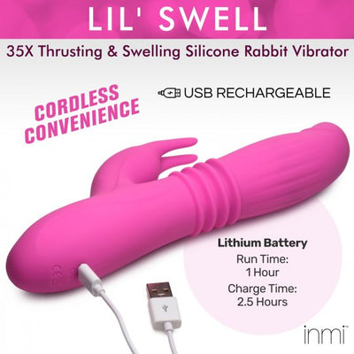 35X Lil Swell Thrusting and Swelling Silicone Rabbit Vibrator Inmi