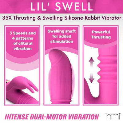 35X Lil Swell Thrusting and Swelling Silicone Rabbit Vibrator Inmi