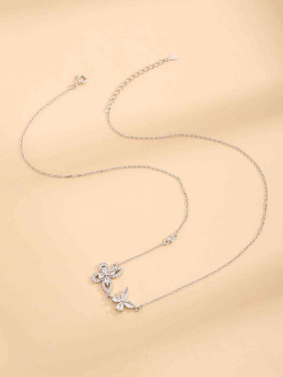 Zircon 925 Sterling Silver Butterfly Necklace