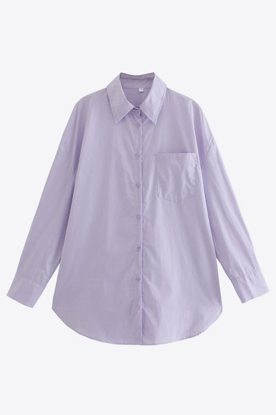 Dropped Shoulder Slit Shirt