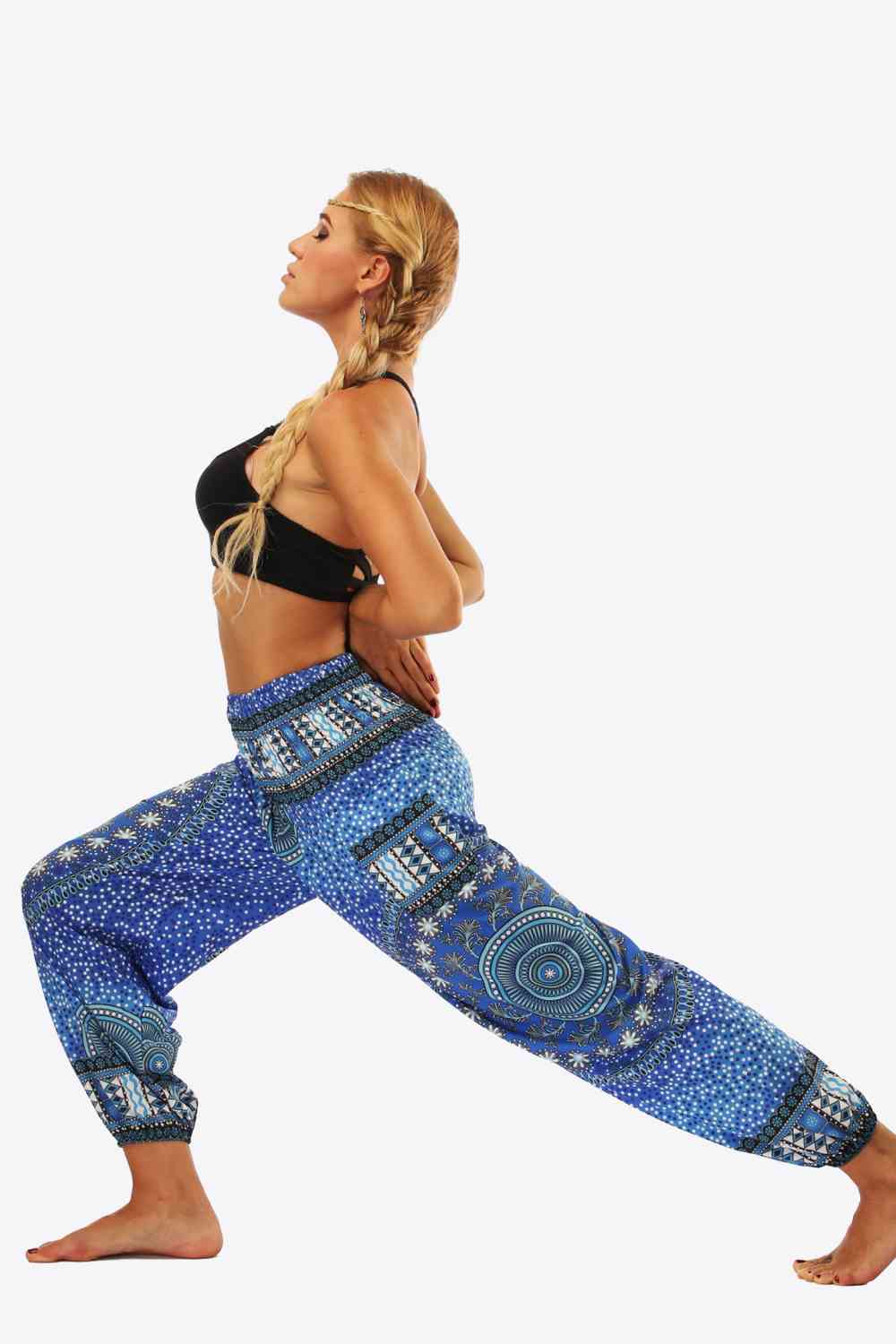 Printed High-Waist Pants