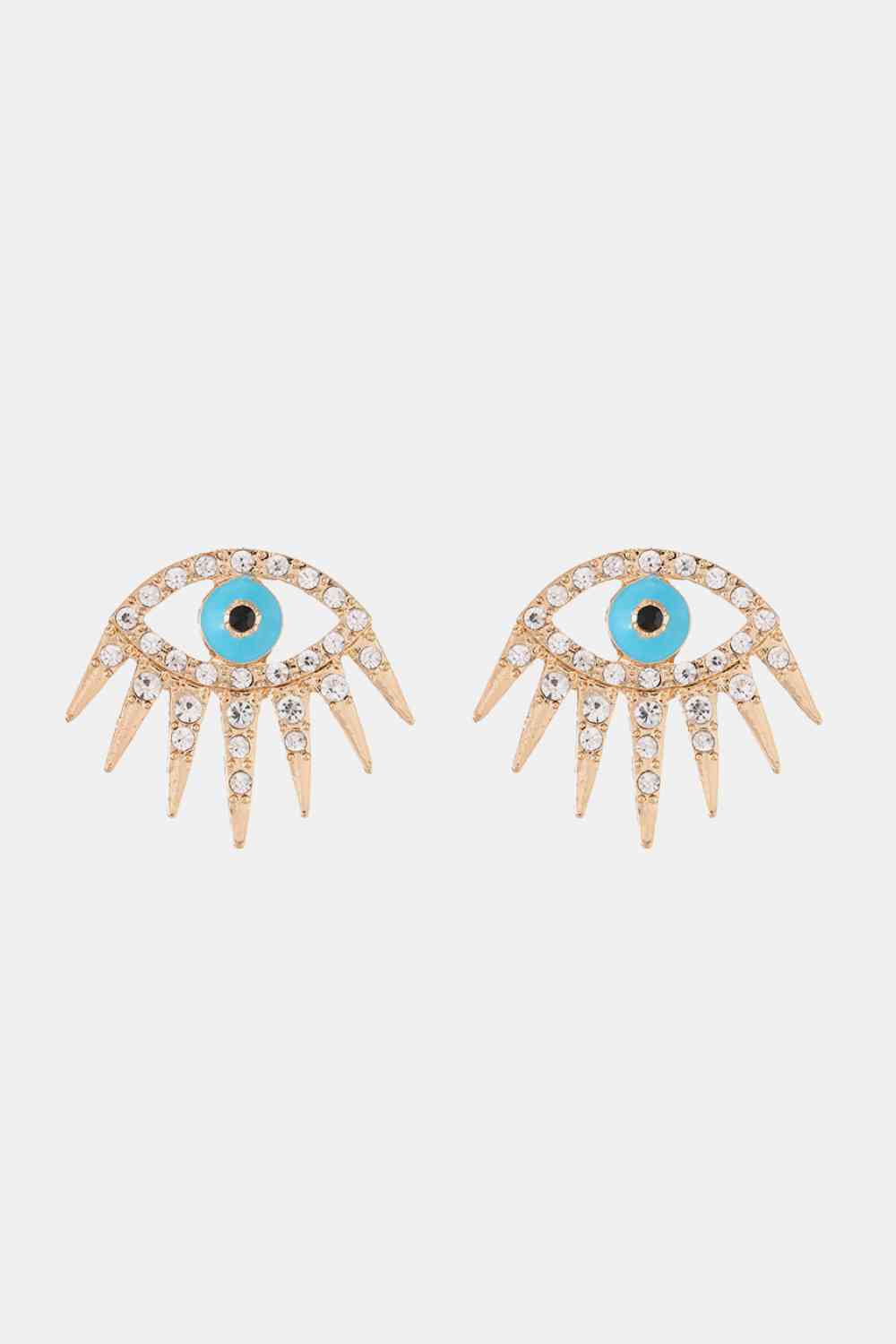 Evil Eye Rhinestone Dangle Earrings