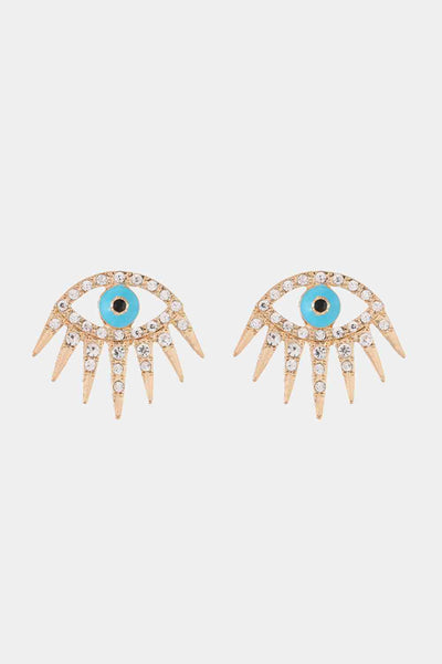 Evil Eye Rhinestone Dangle Earrings