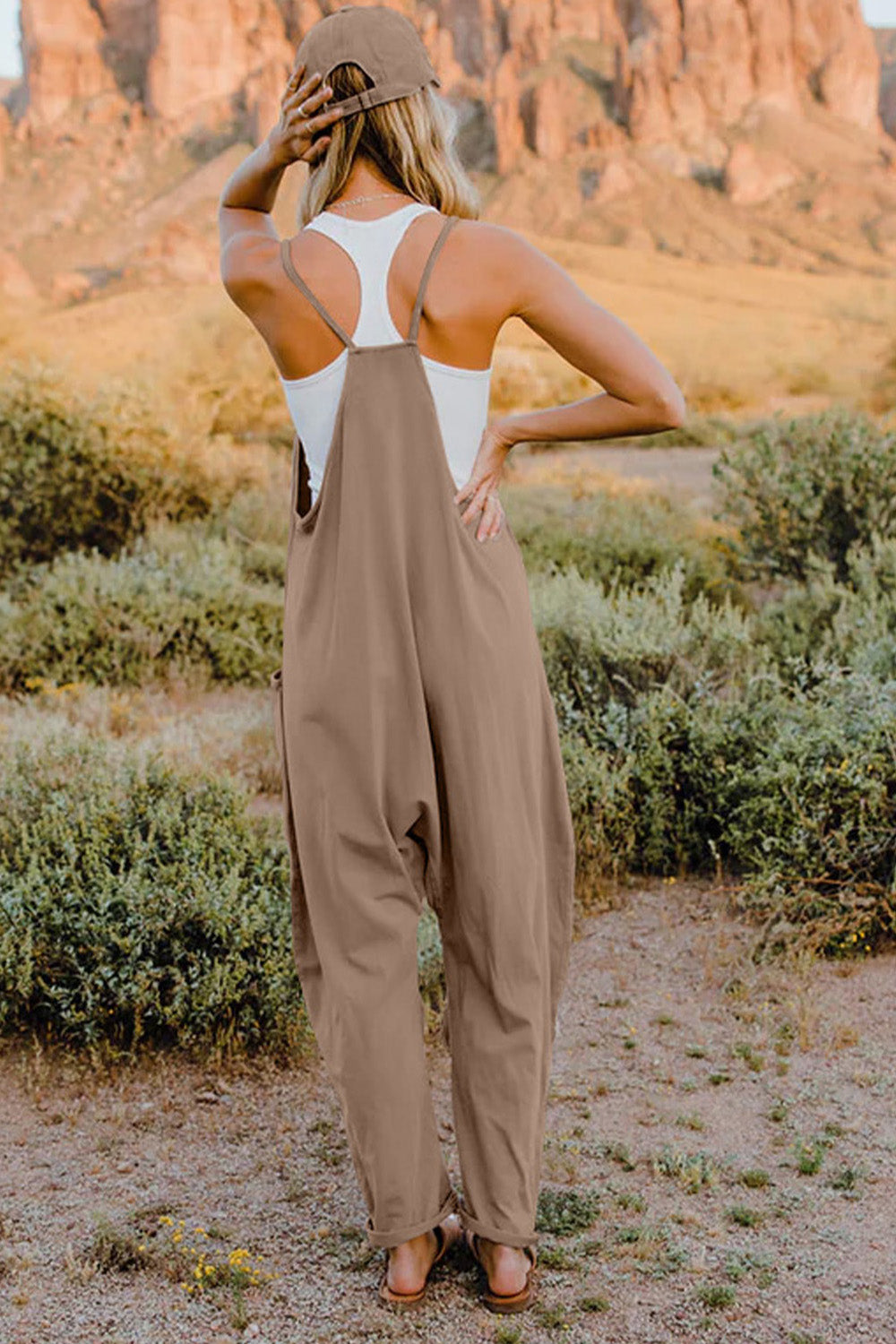 Double Take  V-Neck Sleeveless Jumpsuit with Pocket