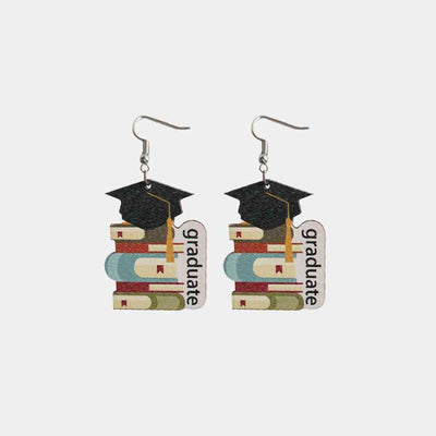 School Theme Wooden Dangle Earrings