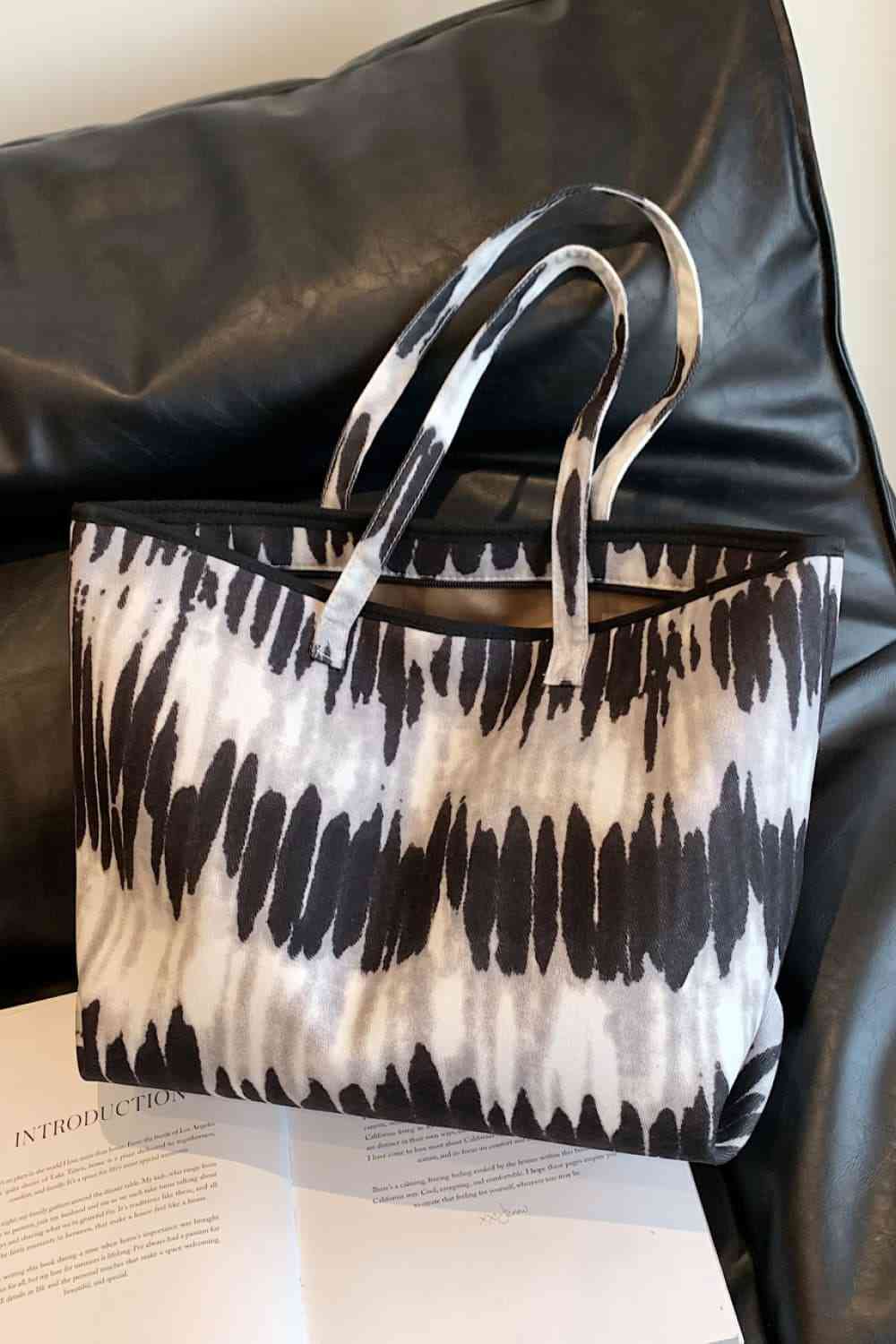 Printed PU Leather Tote Bag