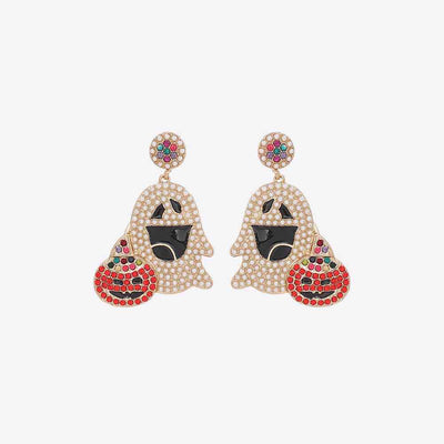 Ghost Rhinestone Alloy Earrings