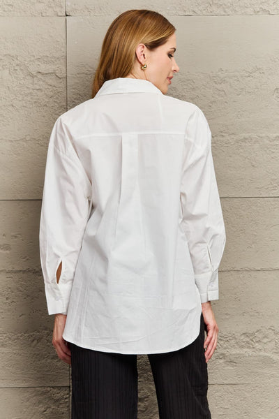 Dropped Shoulder Slit Shirt